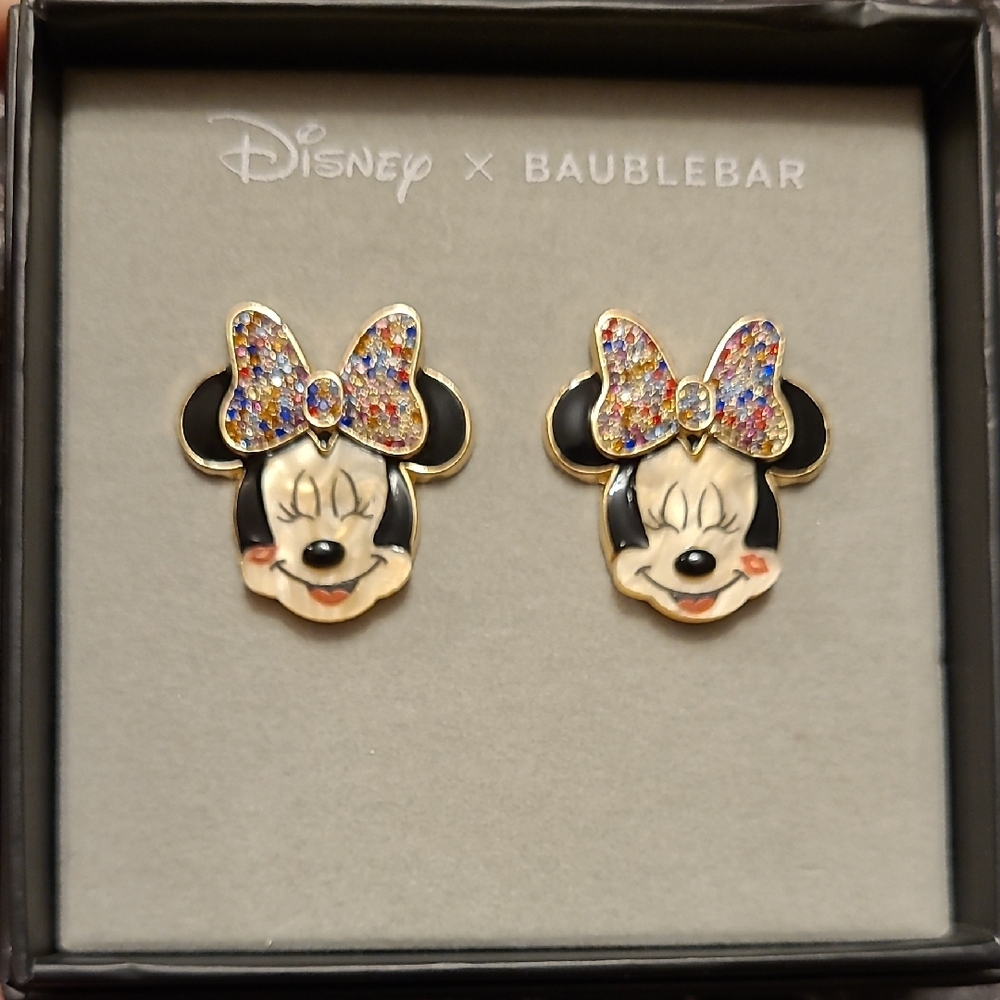 Minnie Mouse Earrings Valentine rainbow kiss Baublebar x Disney Women jewelry